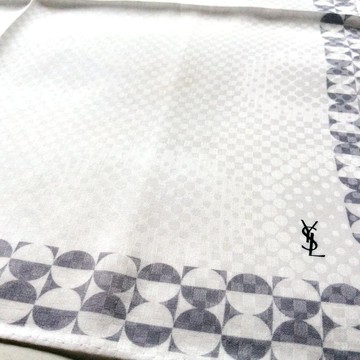 Yves Saint Laurent 古董手帕 幾何圖案 20.5 x 20.5 英吋