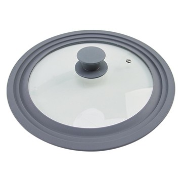 Kitchengu 3段式多用途矽膠玻璃鍋蓋 灰色  1個  22cm