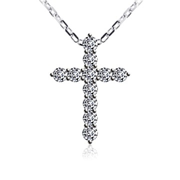 ides愛蒂思  買一送一 精選十字架 F/VS1極致EX車工鑽石項鍊（14K）