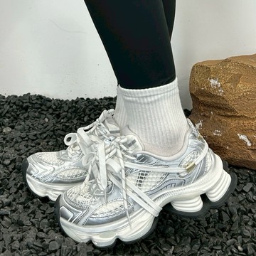 KAPPA 白銀 網布 復古 厚底 增高 休閒 老爹鞋 K0F85MC17CZ-171