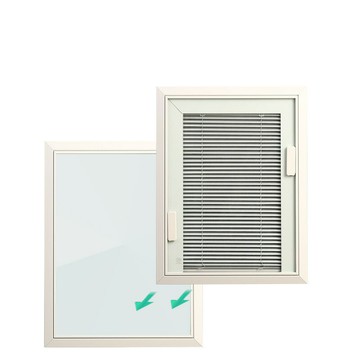 優樂悅~磁控百葉窗鋁合金單玻內置中空百葉衛生間防水遮光隔音免打孔窗簾