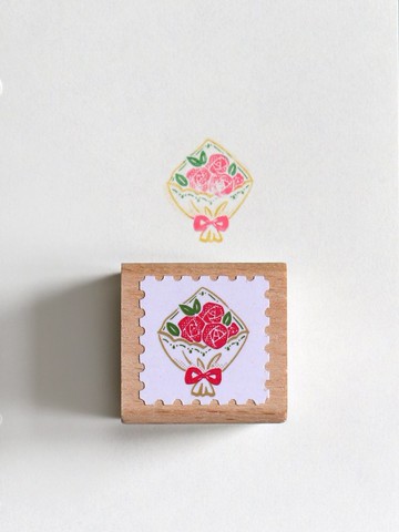 玫瑰花束 原創自由拼色印章 日本TaiyopineFineColor製造