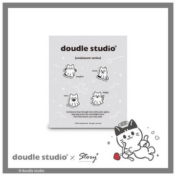 STORY故事銀飾-doudle studio經典系列-造型耳環組-靈魂喵喵款