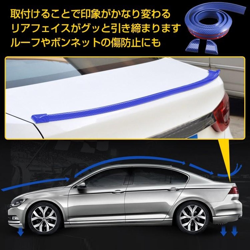 車 リアスポイラー 汎用 1.5m エンドキャップ付き PVC トランク