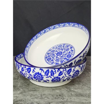 青花瓷酸菜魚碗陶瓷大湯碗家用湯盆面碗水煮魚盆自助涼菜盆米線碗
