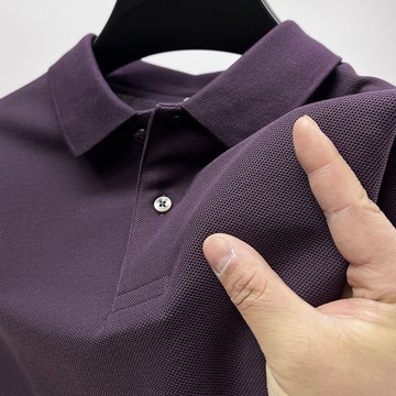 【夏季】大尺码110公斤男POLO短袖T恤純色淨版100%新款男珠地透氣棉POLO短袖T恤翻領純色外貿