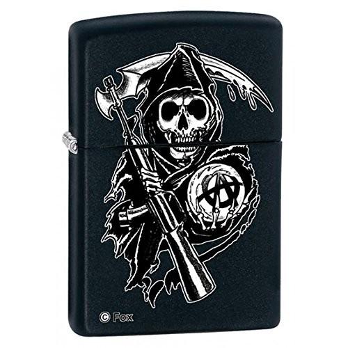 Sons Of Anarchy Black Matte Zippo Lighter -*Free Engraving on Backside