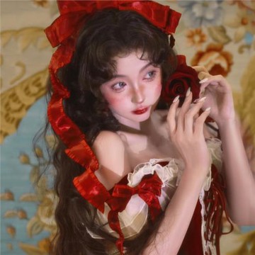 新年在逃公主紅色蝴蝶結飄帶頂夾甜美少女寫真拍照發夾氛圍感頭飾