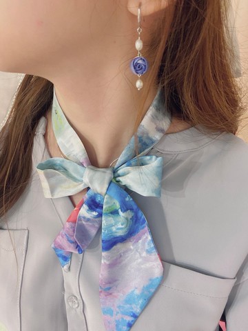 Re-Re Twilly瑰莉絲質絲巾—油畫系列