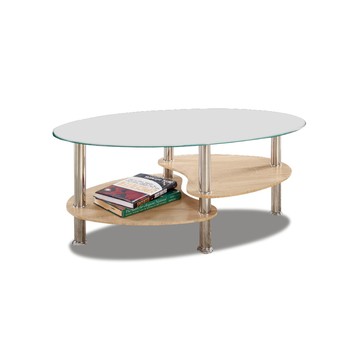 ASSARI-芬娜玻璃茶几(寬90*深55*高42cm)