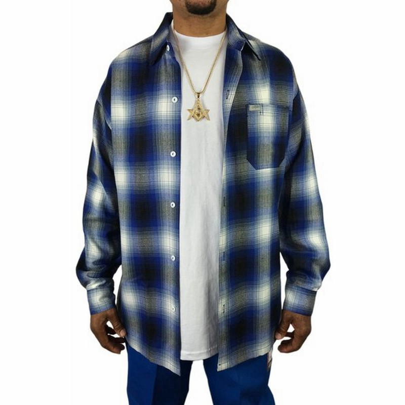 Caltop キャルトップ ボタン チェックシャツ ロイヤルブルー 青 白 ホワイト カルトップ はおり ネルシャツ トップス 長袖 メンズ Lbs147 通販 Lineポイント最大0 5 Get Lineショッピング