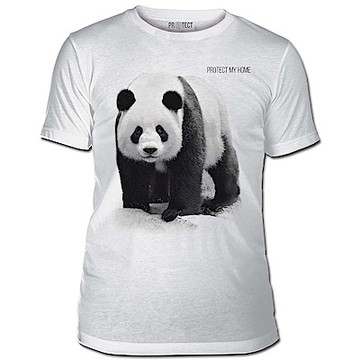 摩達客-美國The Mountain保育系列 守護熊貓家園 白色修身短袖T恤