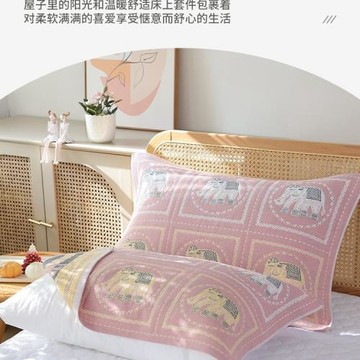 加厚純棉紗布枕巾一對裝四季通用柔軟吸汗成人蓋巾家用枕頭巾