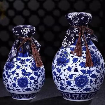 景德鎮陶瓷青花空酒瓶酒壇子1斤2斤3斤5斤10斤散裝密封酒壺酒罐