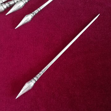 民族風頭飾品手工苗銀結實款發飾發釵發簪普洱茶針復古風文藝頭簪