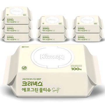 Kleenex 舒潔 環保綠柔膚濕紙巾 掀蓋型  100張  8包