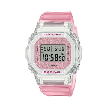 CASIO 卡西歐 BABY-G 輕巧纖薄 繽紛夏季 清透亮眼 半透明粉 經典系列 BGD-565GC-4_37.9mm