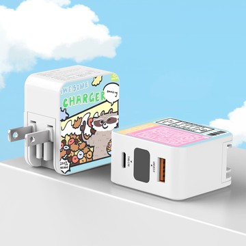 【蝦米浣糕 x Unicorn聯名限量】30W雙孔急速充電頭 豆腐頭 充電插頭 快充頭 充電器