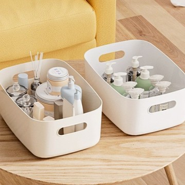 🔥現貨秒出🔥把手置物收納籃 收納籃 收納盒 桌面收納 北歐風 置物籃 浴室收納 化妝收納 把手收納盒 分類盒 居家收納