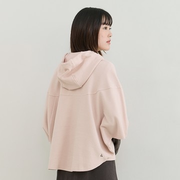 a la sha 泡泡紋織帶跳色大斗篷上衣