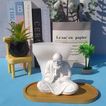 水泥仿真砂巖達摩擺件模具小佛像客廳玄關禪意硅膠模具魚缸景觀造