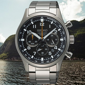 SEIKO 精工 CS系列 紳士時尚 三眼計時腕錶 43mm (8T63-02M0D/SSB447P1)