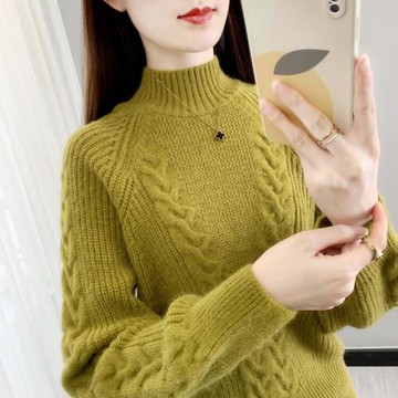 半高領女士毛衣女款2025新款爆款冬季加厚小個子洋氣打底衫女秋冬