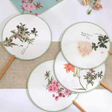 【文創復古摺扇/團扇-多款可選-1款/組】湘博館復古竹扇團扇漢服流蘇裝飾文創禮物-90304