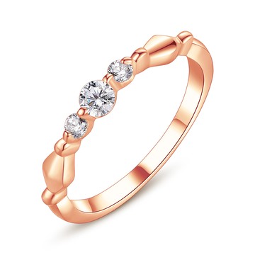 幸福光采．戒指．防小人尾戒．竹節造型．精鍍玫瑰金