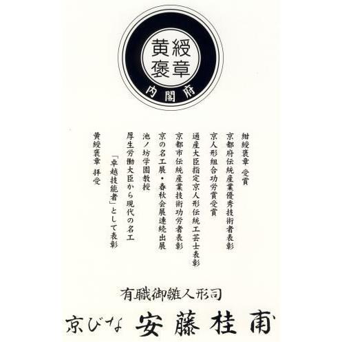 雛人形 安藤桂甫作　京十番雅印黄櫨染親王金屏風平飾り（三曲金屏風平飾り）