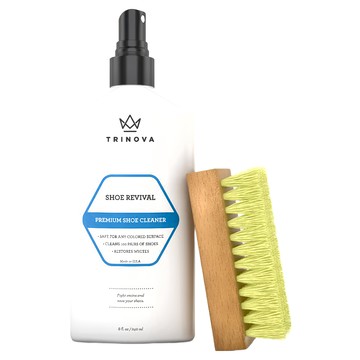 TRINOVA 專業鞋子清潔保養組 鞋子清潔劑 含刷子  8oz  1組