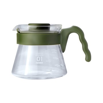 HARIO V60日本耐熱玻璃沖泡壺&咖啡壺-450ml-迷彩綠