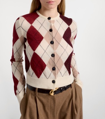 Khaite Charli argyle cashmere and mohair cardigan