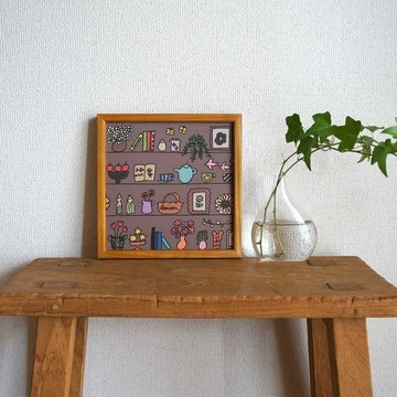 「my favorite shelf ( brown ) 」20cm 方形海報