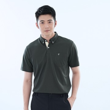 遊遍天下 男款抗UV吸濕排汗速乾涼爽短袖機能POLO衫GS1041深灰(M-5L大尺碼)