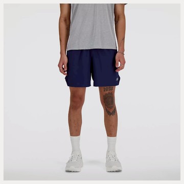 【NEW BALANCE】NB 短褲 男 休閒褲 運動褲 美規 藍 MS41283NNY