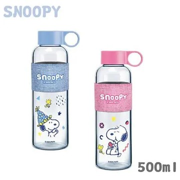 史努比 小時光手提耐熱玻璃瓶500ml SP-SJJ593