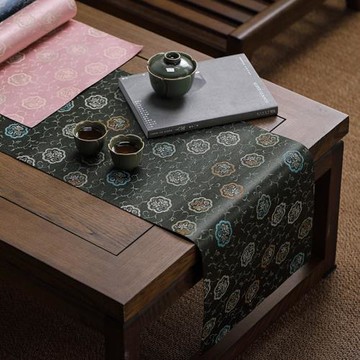 哲明長條防水新中式桌旗輕奢簡約茶席布藝麻布禪意茶布中國風茶旗