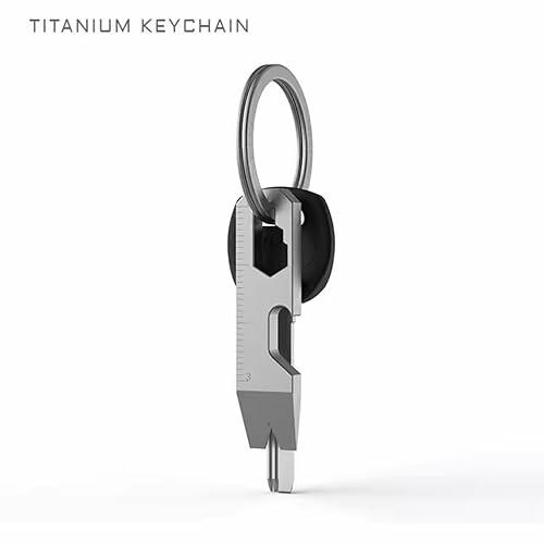 Hamans EDC ポケットこじ開けバーキーホルダーマルチツール、チタンこじ開けバー、キーホルダー