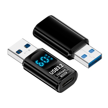 Kamera USB-A公轉Type-C母 數顯PD轉接頭 數據顯示轉接器 快充傳輸轉接頭 60W/20V/3A