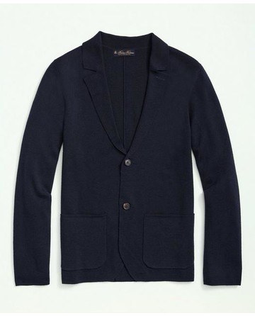 Brooks Brothers Men's Fine Merino Wool Sweater Blazer | Navy | Size Large