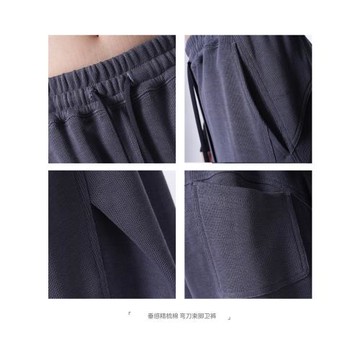 LILMAX重磅美式香蕉衛褲男女冬季彎刀休閑褲加絨寬松束腳運動褲子