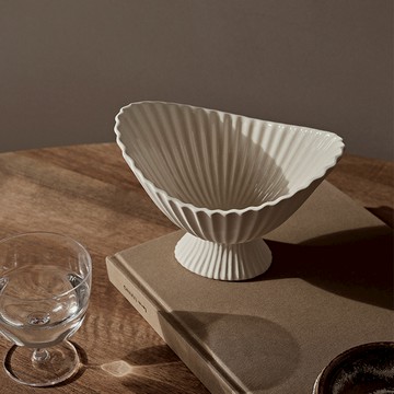 丹麥 Ferm Living FOUNTAIN 陶瓷碗 白 19公分