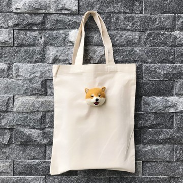 微笑小柴__羊毛氈帆布袋_新春特惠加大帆布袋