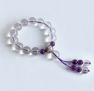 寶石系 天然礦石 白水晶 紫水晶 925純銀 繩鍊