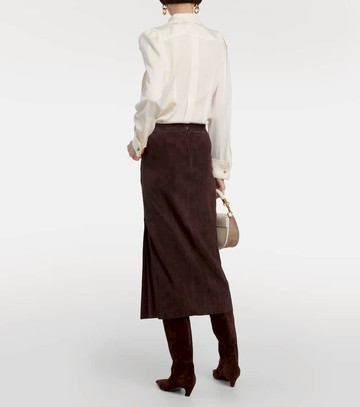Stouls Taylor suede midi skirt