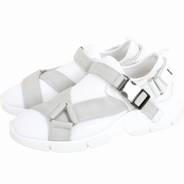 PRADA Neoprene 潛水布料織帶釦運動鞋(女款/白色)