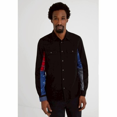 Desigual プリントパッチワーク デニムシャツ Men トップス シャツ ブラウス 通販 Lineポイント最大get Lineショッピング