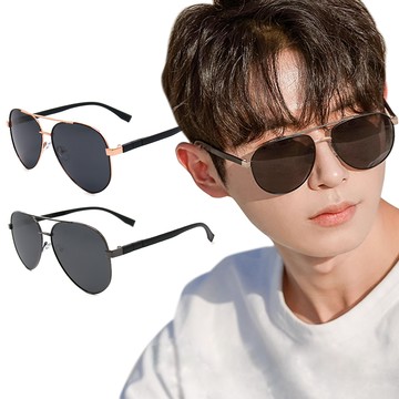 【ALEGANT】儒雅紳士飛官寶麗來偏光墨鏡/UV400太陽眼鏡