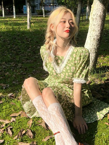 夏季薄款洛麗塔白絲襪網襪中筒花邊jk白色襪子小腿lo襪純欲辣妹風